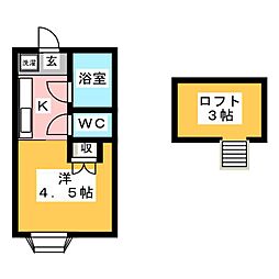ペピタシティサイド 1Kの間取図画像