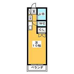 第3のぼりマンション光明 ワンルームの間取図画像