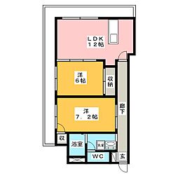 TMレジデンス末広 2LDKの間取図画像