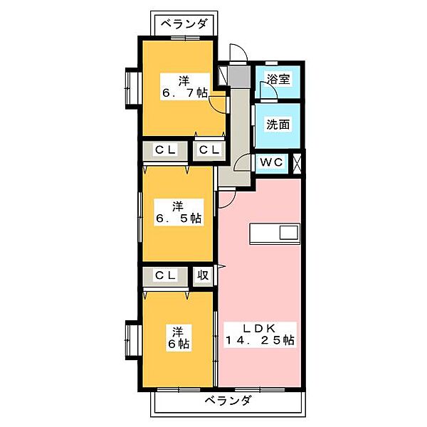 ＳＶＡＳＴＡ ｜静岡県島田市阿知ケ谷(賃貸マンション3LDK・1階・75.08㎡)の写真 その2