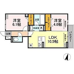 ウィット築地 2LDKの間取図画像