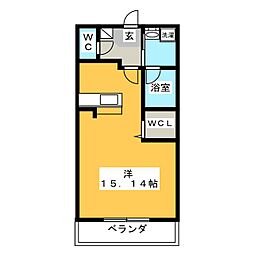 Leon2 ワンルームの間取図画像