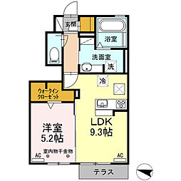 ジャンダルム 1LDKの間取図画像