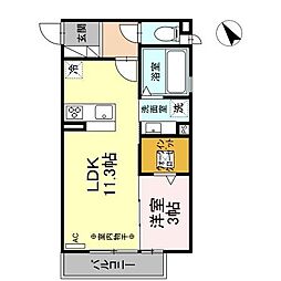 アヴェニール 1LDKの間取図画像