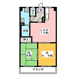 Hiトピア藤枝2 2LDKの間取図画像