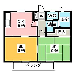 メゾン・サンライフB 2DKの間取図画像
