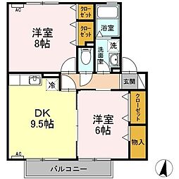 サニーコート清水 2LDKの間取図画像