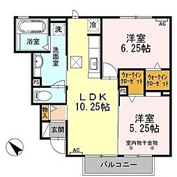 ボヌールエム 2LDKの間取図画像