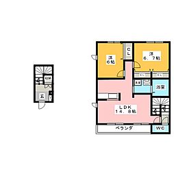 LAVENERE 2LDKの間取図画像