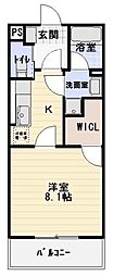 フロール 1Kの間取図画像