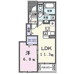 グラース 17 1LDKの間取図画像