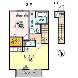 ソシア3B 1LDKの間取図画像