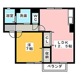 アーバンエクセル 1LDKの間取図画像