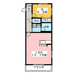 Leon2 1LDKの間取図画像