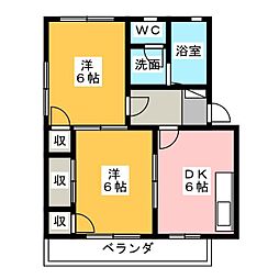 ロイヤルイースト 2DKの間取図画像