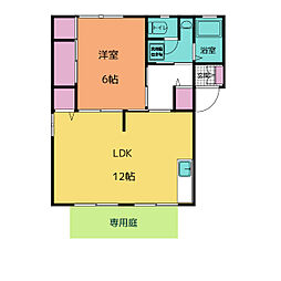 (有)島活会館社員住宅 1LDKの間取図画像