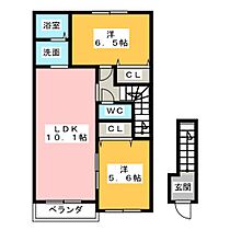 ニューアーバン　Ａ  ｜ 静岡県袋井市愛野南２丁目（賃貸アパート2LDK・2階・53.74㎡） その2