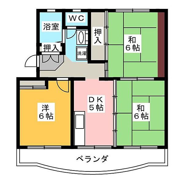 グリーンハイツ青葉台 ｜静岡県掛川市青葉台(賃貸マンション3DK・3階・54.09㎡)の写真 その2