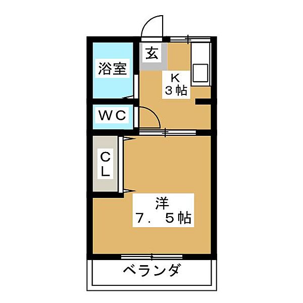 コーポ十字路 ｜静岡県袋井市方丈１丁目(賃貸アパート1K・2階・20.06㎡)の写真 その2