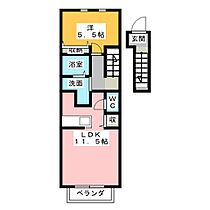 シャン・ド・フルール  ｜ 静岡県菊川市柳３丁目（賃貸アパート1LDK・2階・41.98㎡） その2