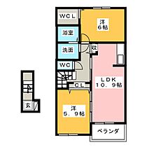 アルバ　プリート  ｜ 静岡県掛川市下垂木（賃貸アパート2LDK・2階・57.21㎡） その2