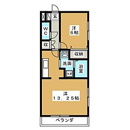 ソレーユ 1LDKの間取図画像