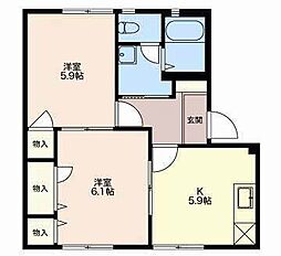 ブライトハウス 2Kの間取図画像