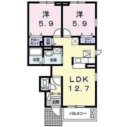 メイプル・アイ 2LDKの間取図画像