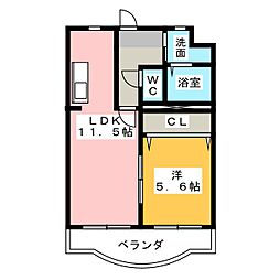 アモリール1 1LDKの間取図画像