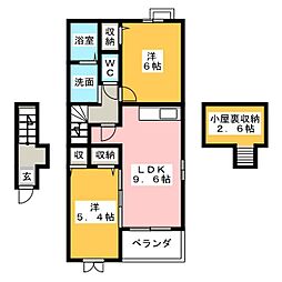 グラン・アムール 2LDKの間取図画像