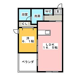 Curms1 1LDKの間取図画像