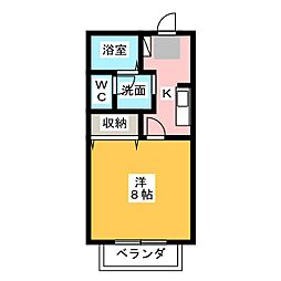 メゾン・リュミエール 1Kの間取図画像