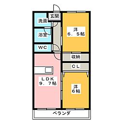 梅の里2 2LDKの間取図画像