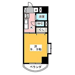 シャトーボナール 1Kの間取図画像