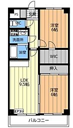 ライラック 2LDKの間取図画像