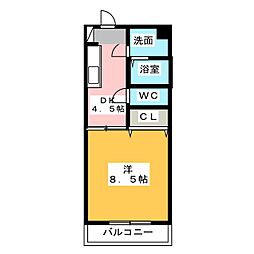 梅の里1 1DKの間取図画像
