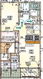 LOTUS成滝 1LDKの間取図画像