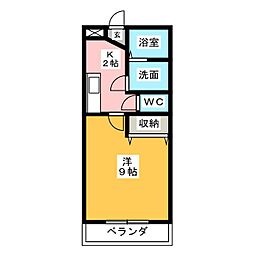 グランコートSS 1Kの間取図画像