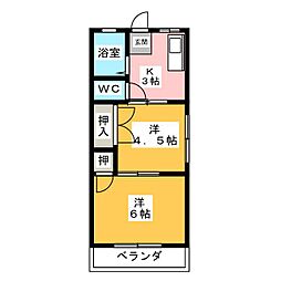 シティハイムクラスターB 2Kの間取図画像