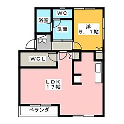 ハイツテクトピア掛川1 1LDKの間取図画像