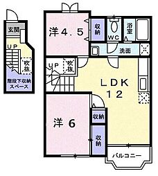 RIVABIGA 2LDKの間取図画像