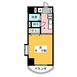 シャトーボナール 1Kの間取図画像
