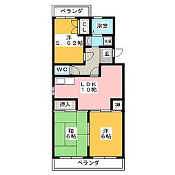 ハイツミナミ1 3LDKの間取図画像