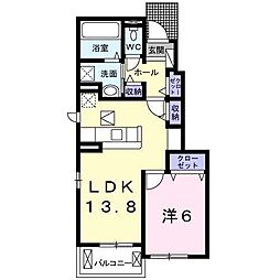 昴 1LDKの間取図画像