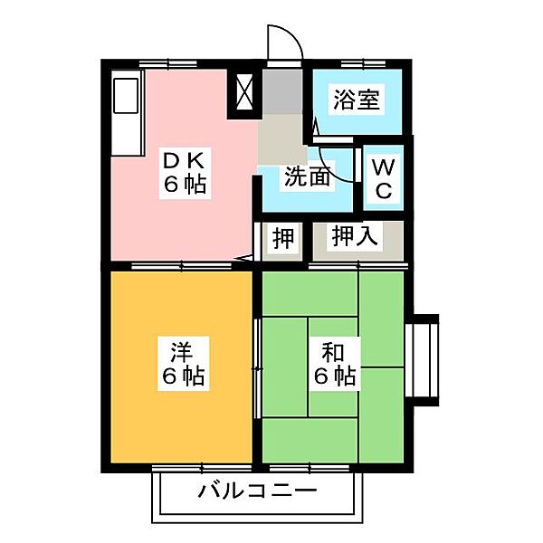 西ハイツ ｜静岡県富士市横割２丁目(賃貸アパート2DK・2階・40.92㎡)の写真 その2