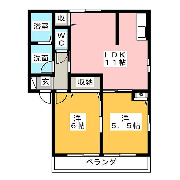 ルセス ｜静岡県富士市西柏原新田(賃貸アパート2LDK・1階・55.12㎡)の写真 その2