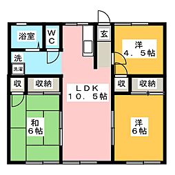 シティハイムリバティーA 3LDKの間取図画像
