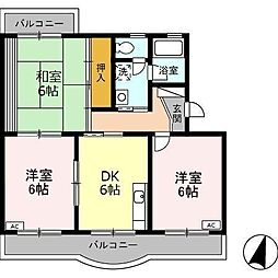 コーポラス望月 3DKの間取図画像