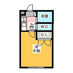 メゾン・クレール 1Kの間取図画像
