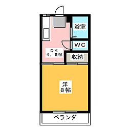 フレグランスたから 1DKの間取図画像